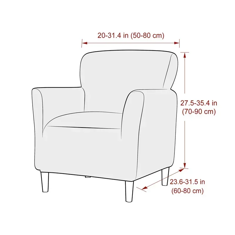 Velvet Tub Chair Cover for Living Room Elastic Club Armchair Slipcovers Non-Slip Single Couch Chair Cover Bar Counter Hotel Home