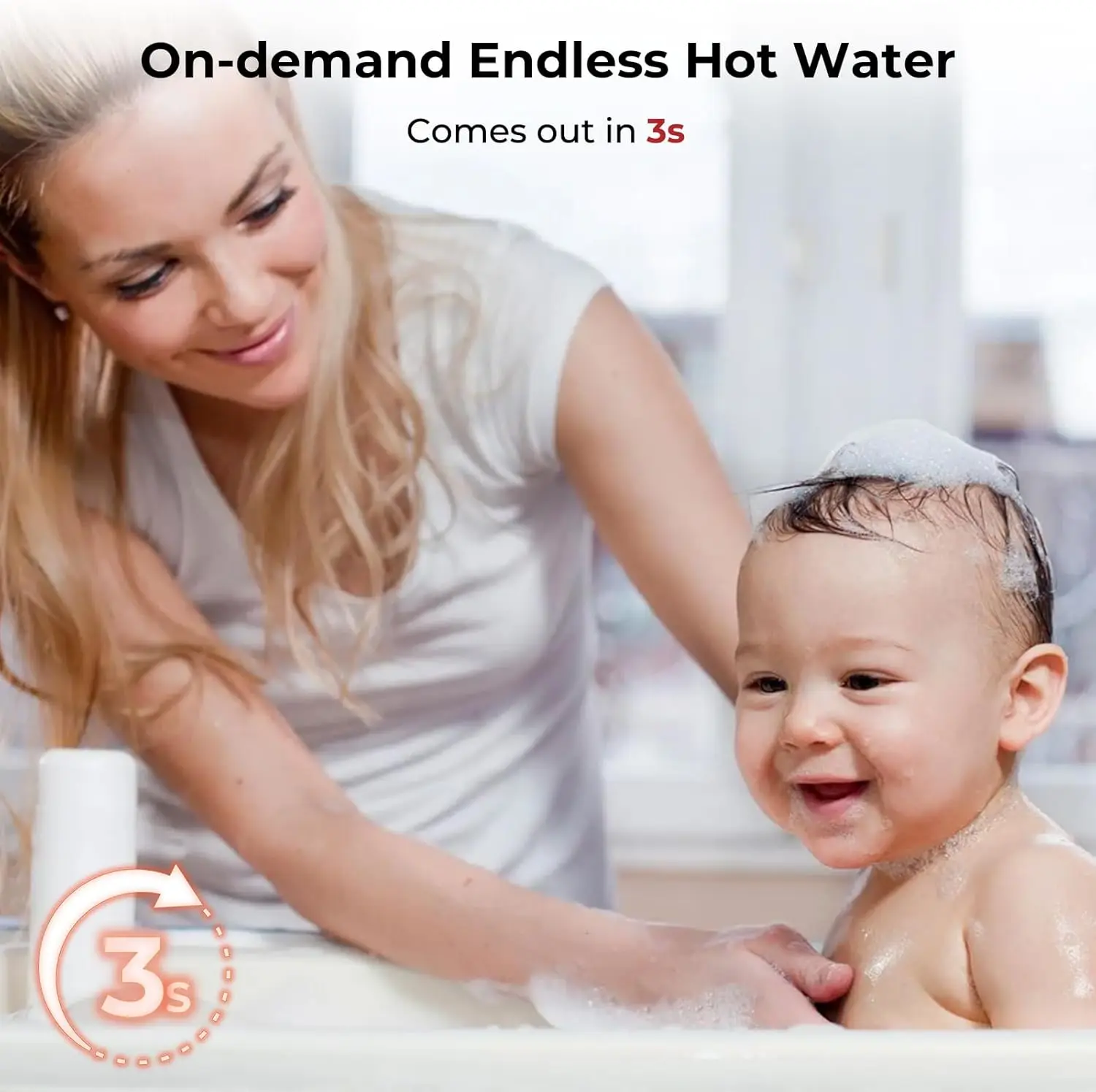 Tankless Water Heater Electric 11kW 240 Volt, Point-of-Use Digital Display, Electric Instant Hot Water Heater with Self-modulati image 3