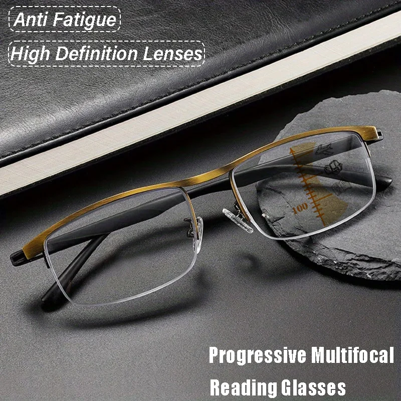 2026 Progressive Multifunktionale Lesebrille für Damen und Herren Intelligente Zoom-Multifokalbrille mit Blaulichtfilter für Weitsichtigkeit