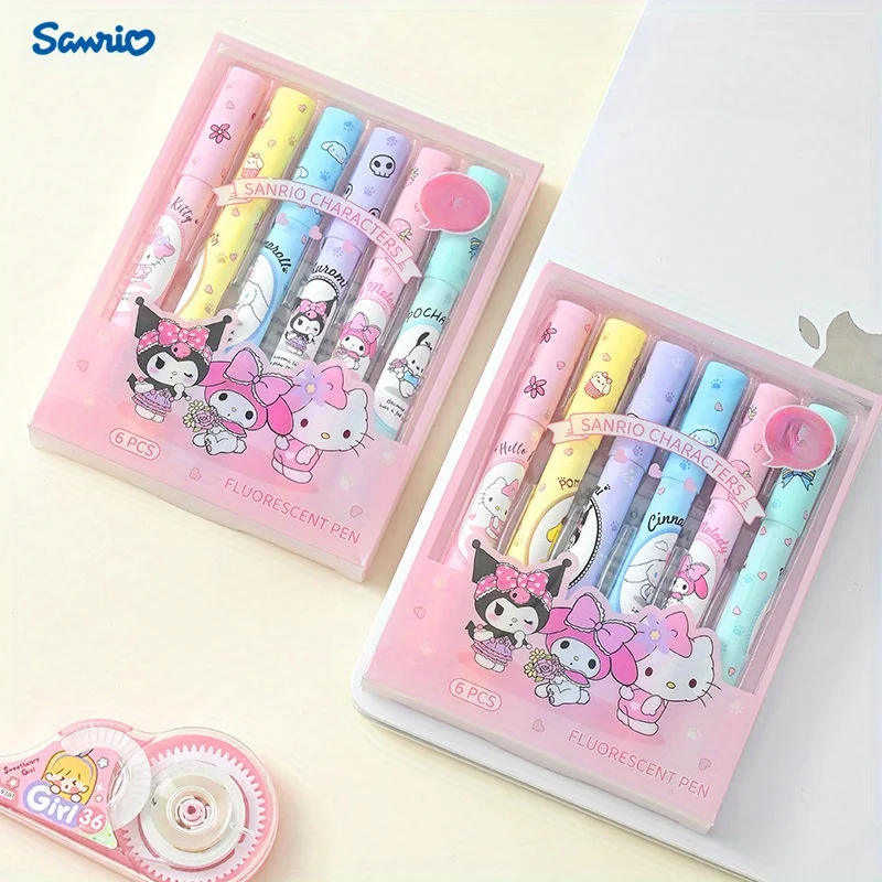 Authorized Sanrio highlighter highlighter, eye protection color marker, key marker, hand account pen