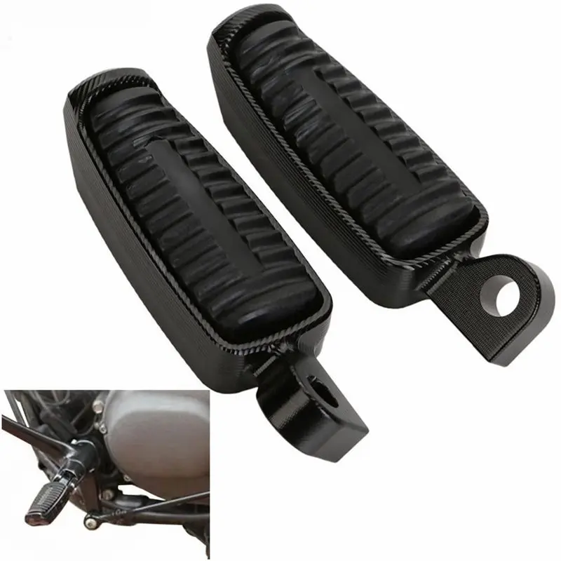 WF-Black Aluminum Alloy Footpegs For Sportster XL 883 XL1200 V-Rod Low Hugger Dyna Softa Motorcycle Footrests