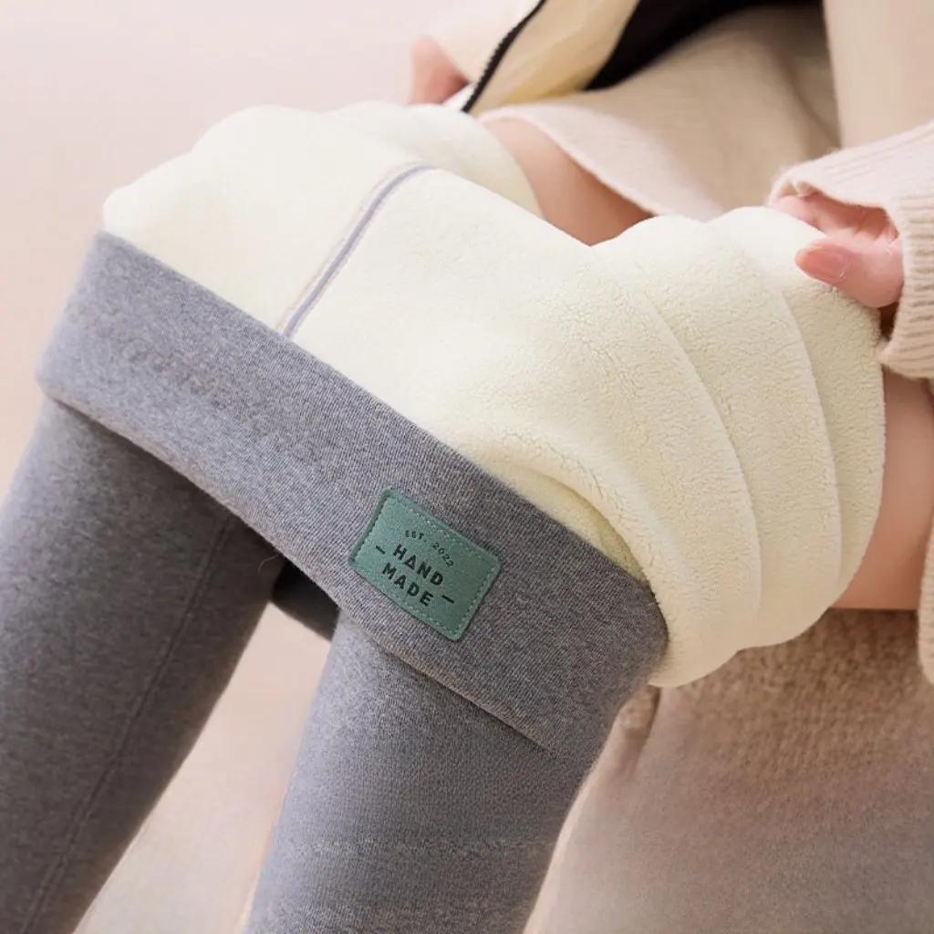 

Women's High-Waisted Winter Leggings Cotton Lamb Wool Blend Fleece Thickened Thermal Pants plus Size Inner And Outer Wear