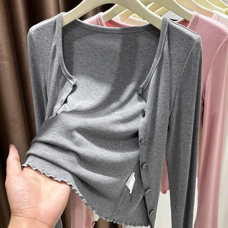 

Женская летняя верхняя одежда больших размеров из модала с защитой от солнца, кардиган из ледяного шелка с деревянной отделкой, тонкое пальто