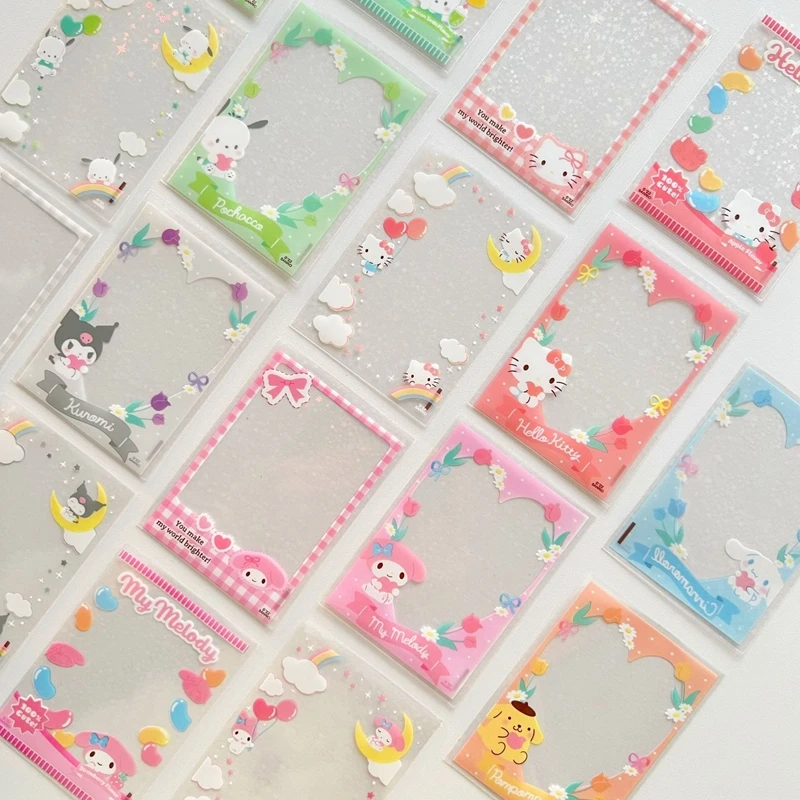 20pcs/lot Cute Japanese Cartoon Characters Kpop Photo Card Holder Idol Laser Photo Protective Display Sleeves Kawaii Stationery