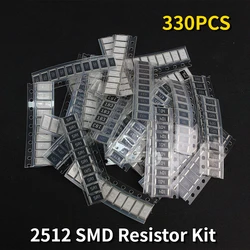 Kit surtido de resistencias SMD 330, juego de resistencias de 1K, 10K, 2512 K, 100K, 200K, 1R, 10R, 22R, 47R, 150R, 330R, 470R, 1M, 470, 5% piezas, 33 valores