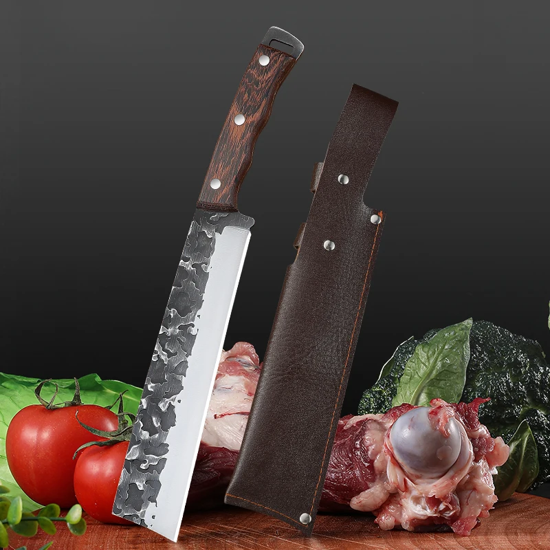 Big Bone Metzger Hackmesser Hohe Härte Edelstahl Küchenmesser Holzgriff Fleischbeil Utility Kochmesser