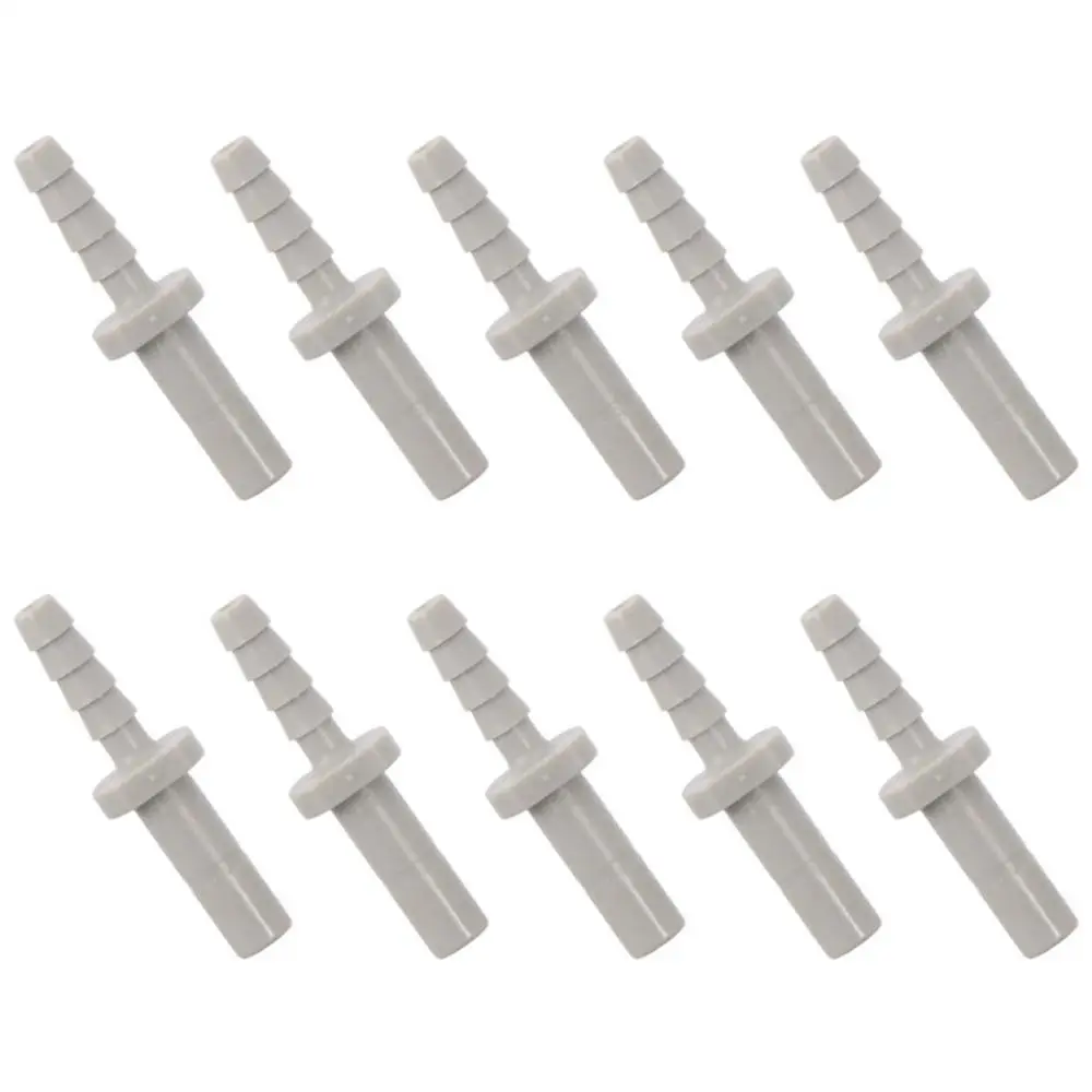 

10pcs Plastic Barbed Tube Fitting Grey Straight Straight Pipe Joint 1/4" Stem OD x 3/16" Hose ID Reducer Coupler PU PE Tube