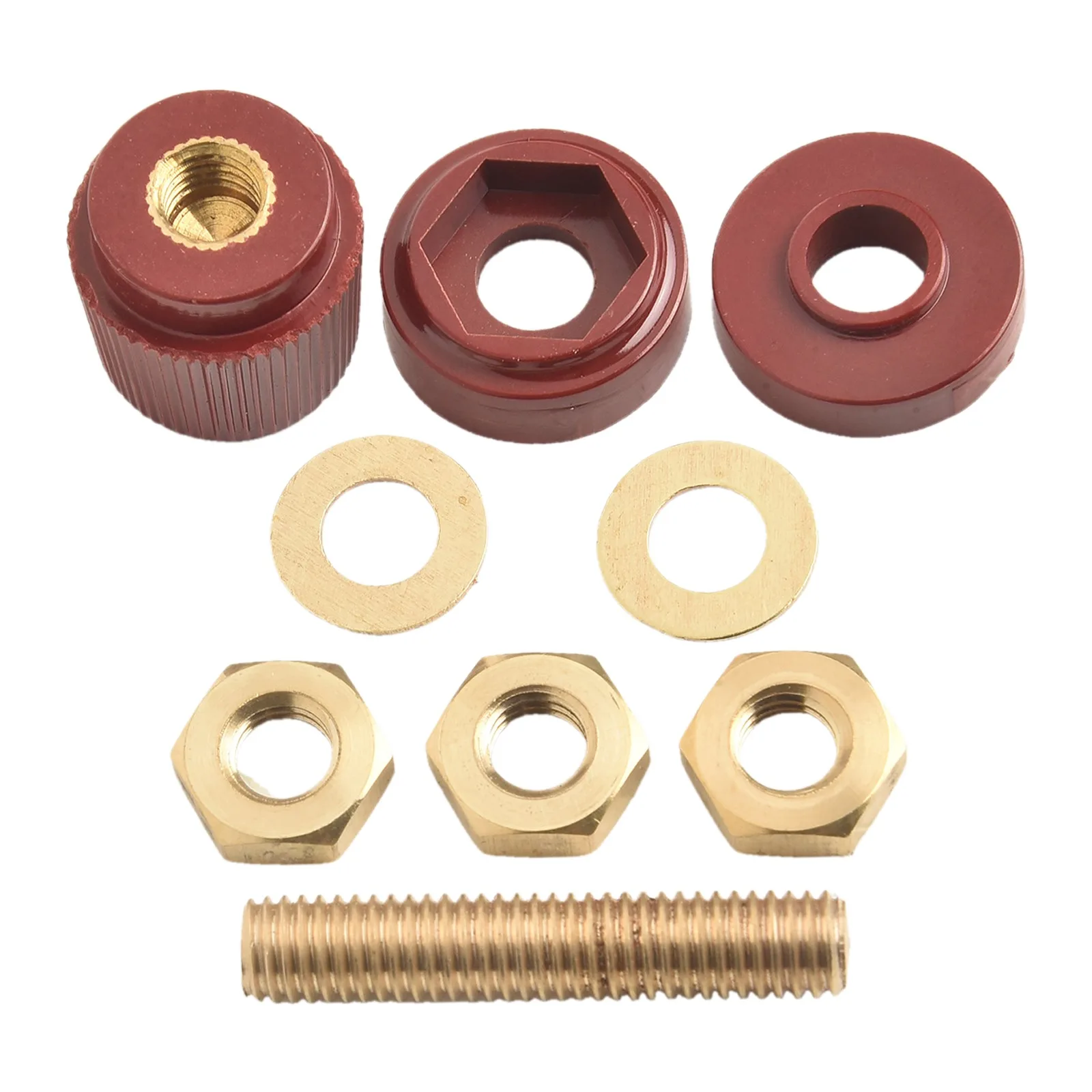 

Two Brass Binding Posts 555 Type M8 Thread Suitable for Welding Machines and Charging Generators with Insulated Screw Terminals