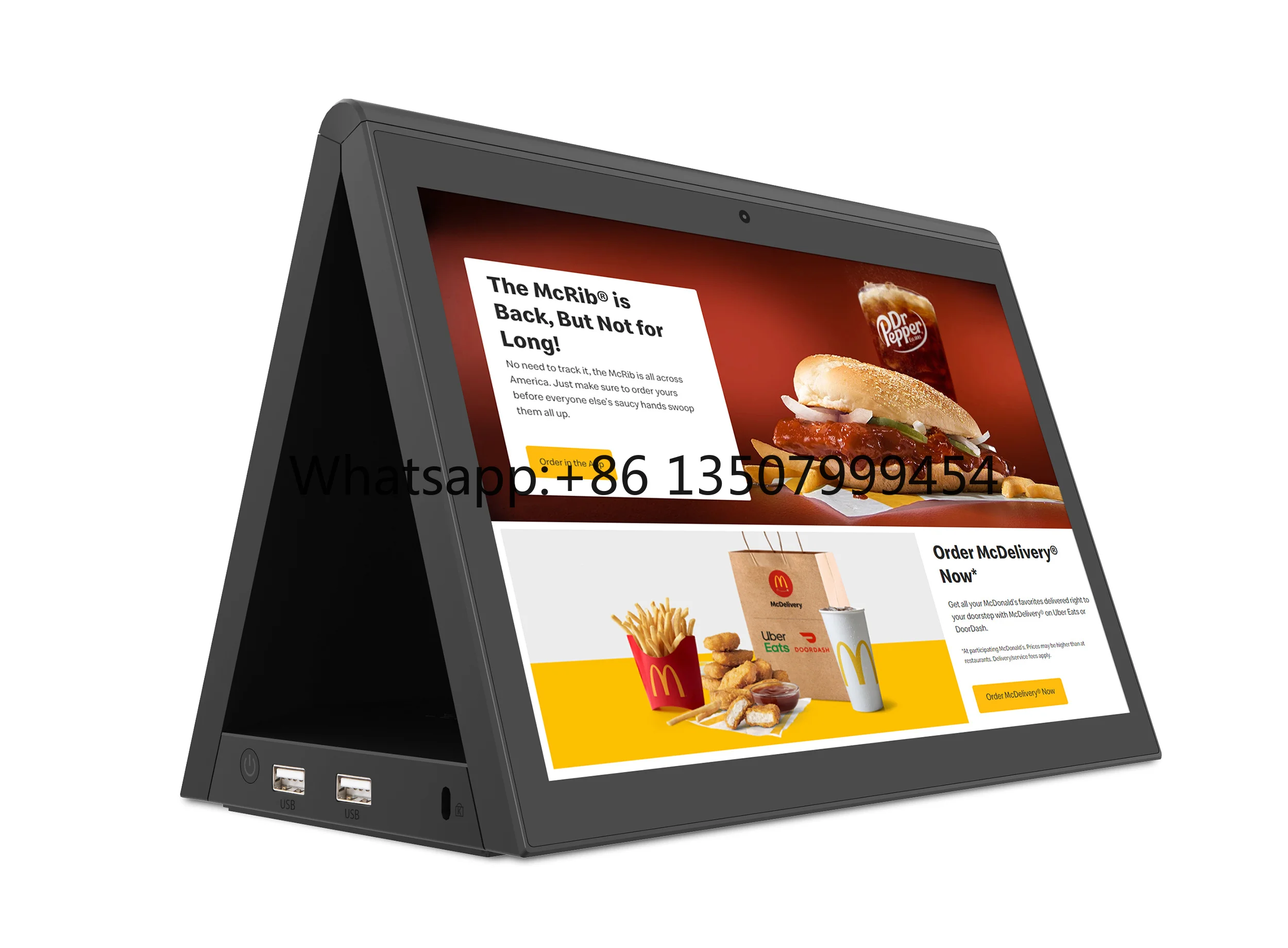 

10 Inch Dual Screen Digital Signage POE Wifi Commercial Android Advertising Display With Touch