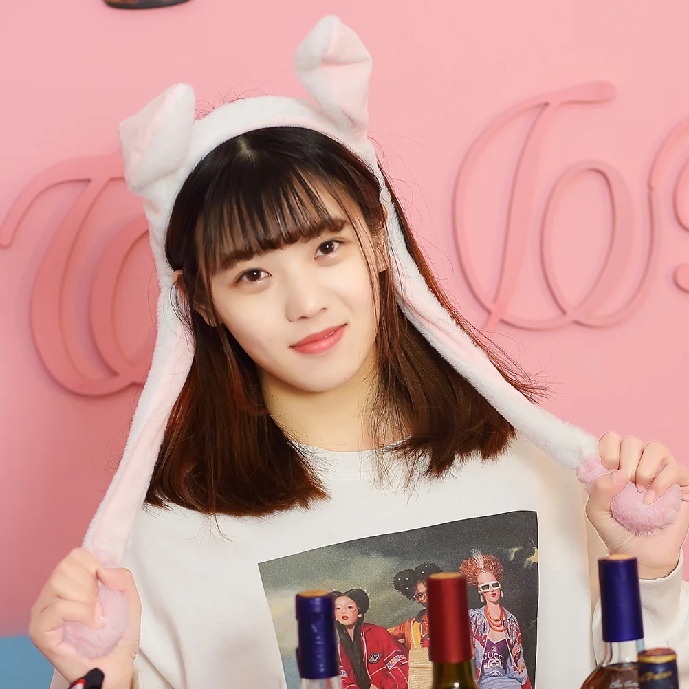 

Girl Headwear Plush Hair Band Animal Ears Hairband Bunny Headband Moving Wrap Stuffed
