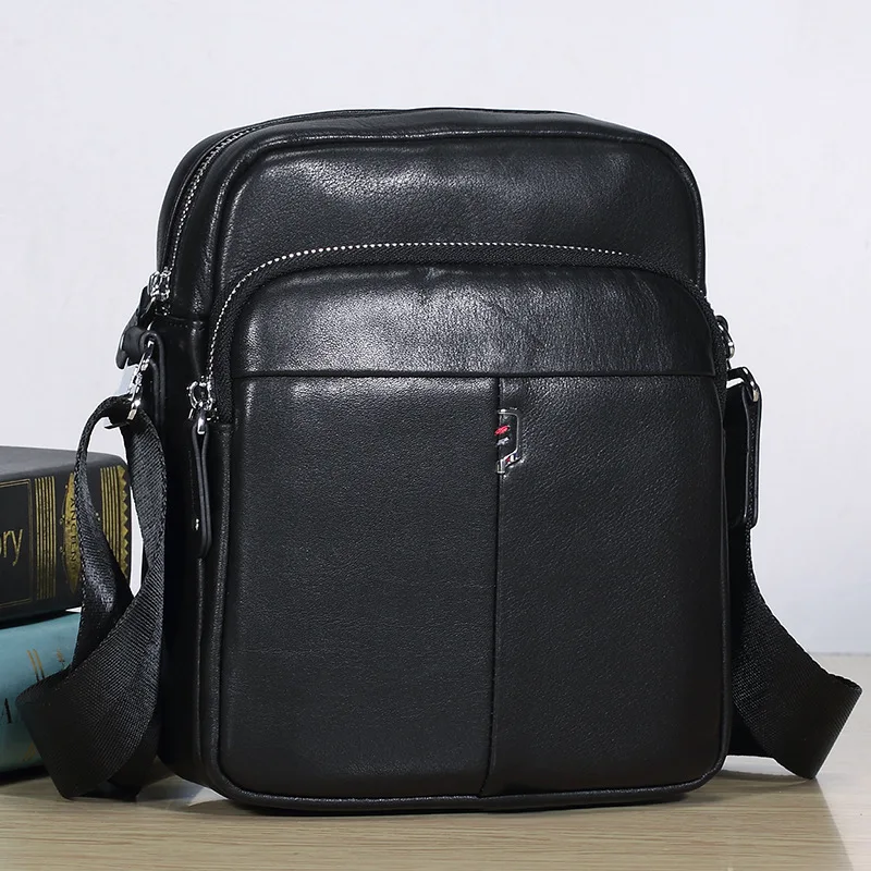 

Новая мужская кожаная сумка через плечо, кожаные повседневные сумки-мессенджеры с верхним слоем, вертикальная сумка через плечо, модные мужские сумки