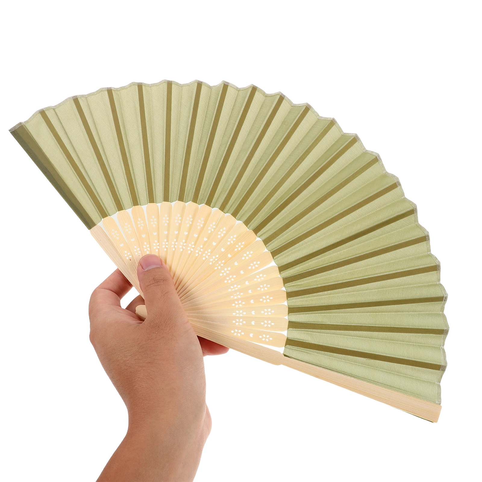 

8Pcs Pure Color Polyester Folding Fans Elegant Bamboo Rib Handheld Fans 7 Inch Portable Reusable Summer Cooling DIY Painting Fan