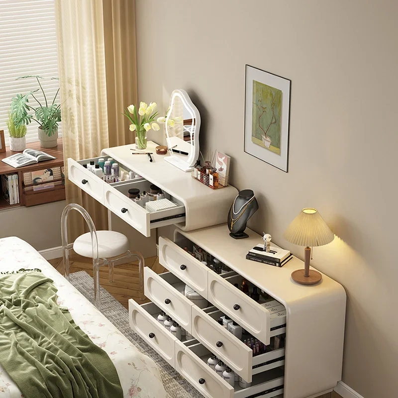 Mirror Storage Room Vanity Tables Lights Chair White Luxury Makeup Vanity Tables Wood Girls Coiffeuse De Chambre Furniture