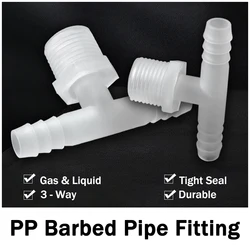 Plastic Barb Hose Fitting Tee 4~20mm 3 Way Hose Tube T-Type 1/8