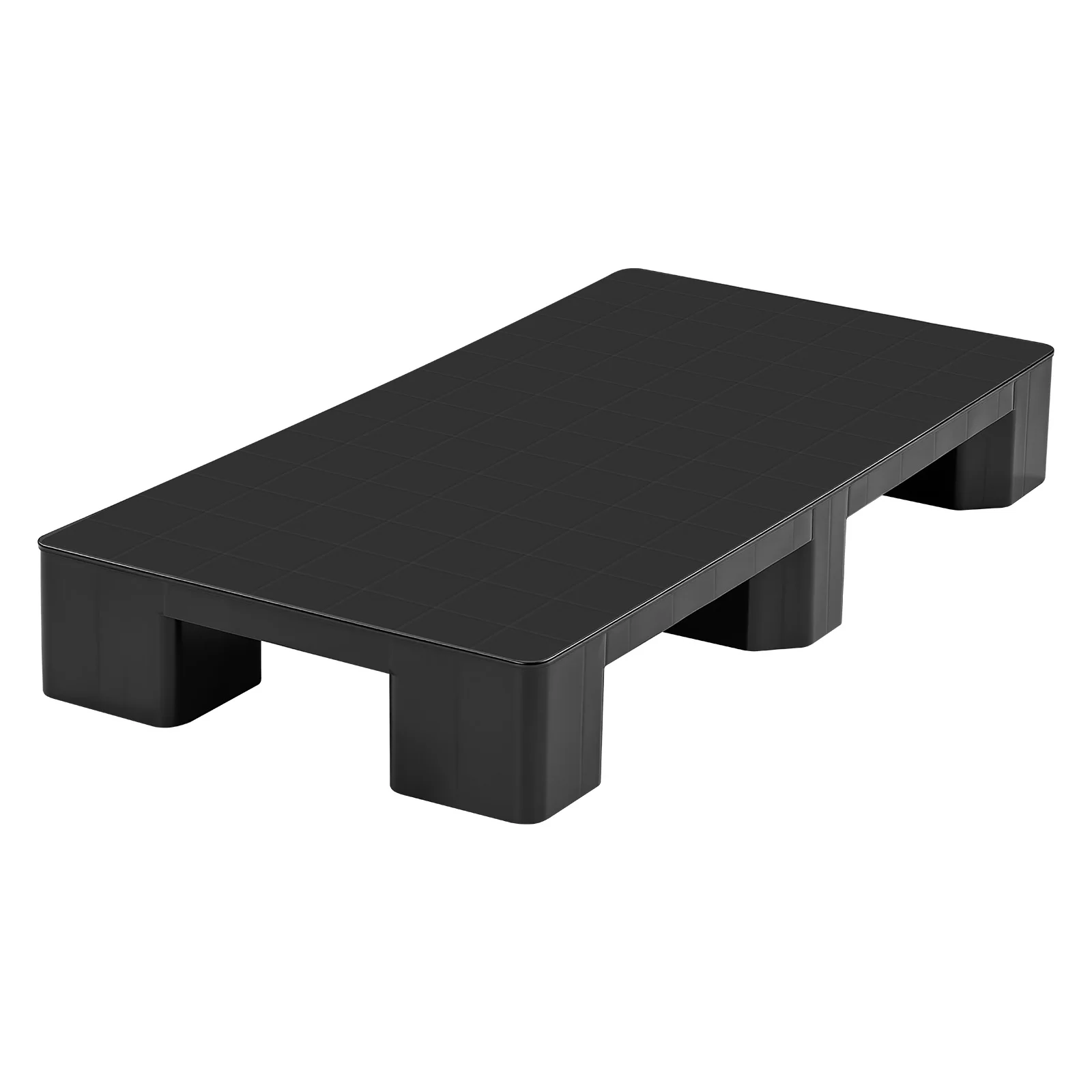 Plastic Pallets, 2 Pcs Plastic Pallets for Basement Storage, Support up to 2205 lbs, 39.4"x19.7"x5.4", Lightweight Waterproof Floor Storage Pad for Indoor Outdoor Supermarket Warehouse, Black