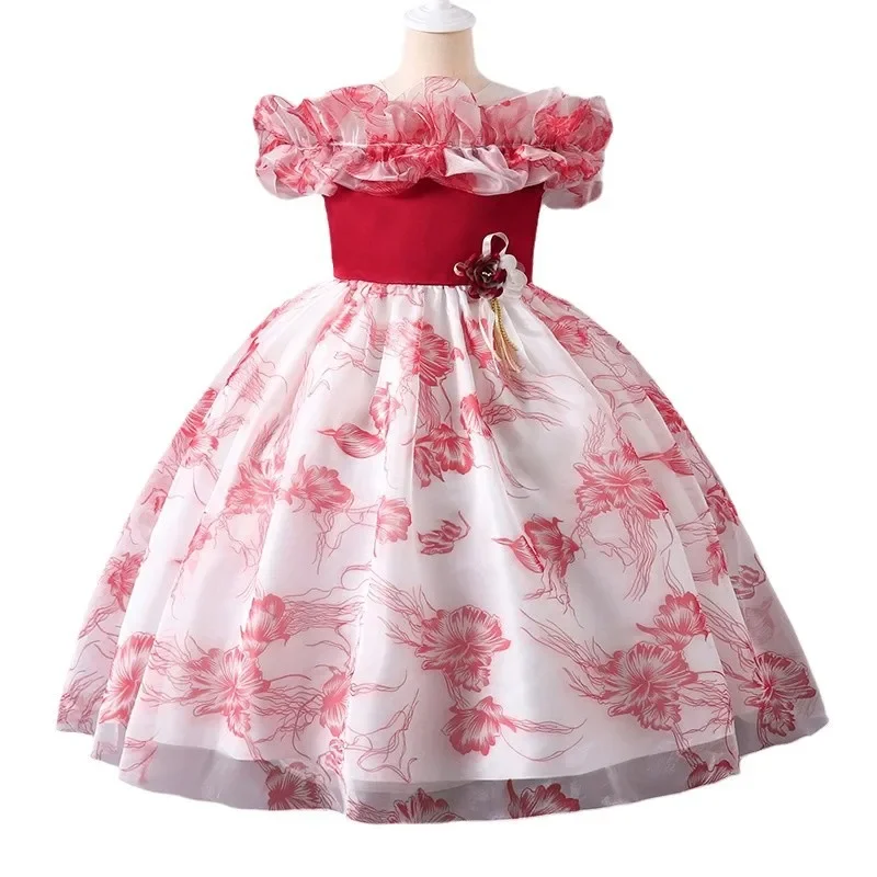 

Girls Christmas Dress Children Party Dance Birthday Dress Baby Toddler Kids Baptism Princess Flower Bow Special Occasion Dress
