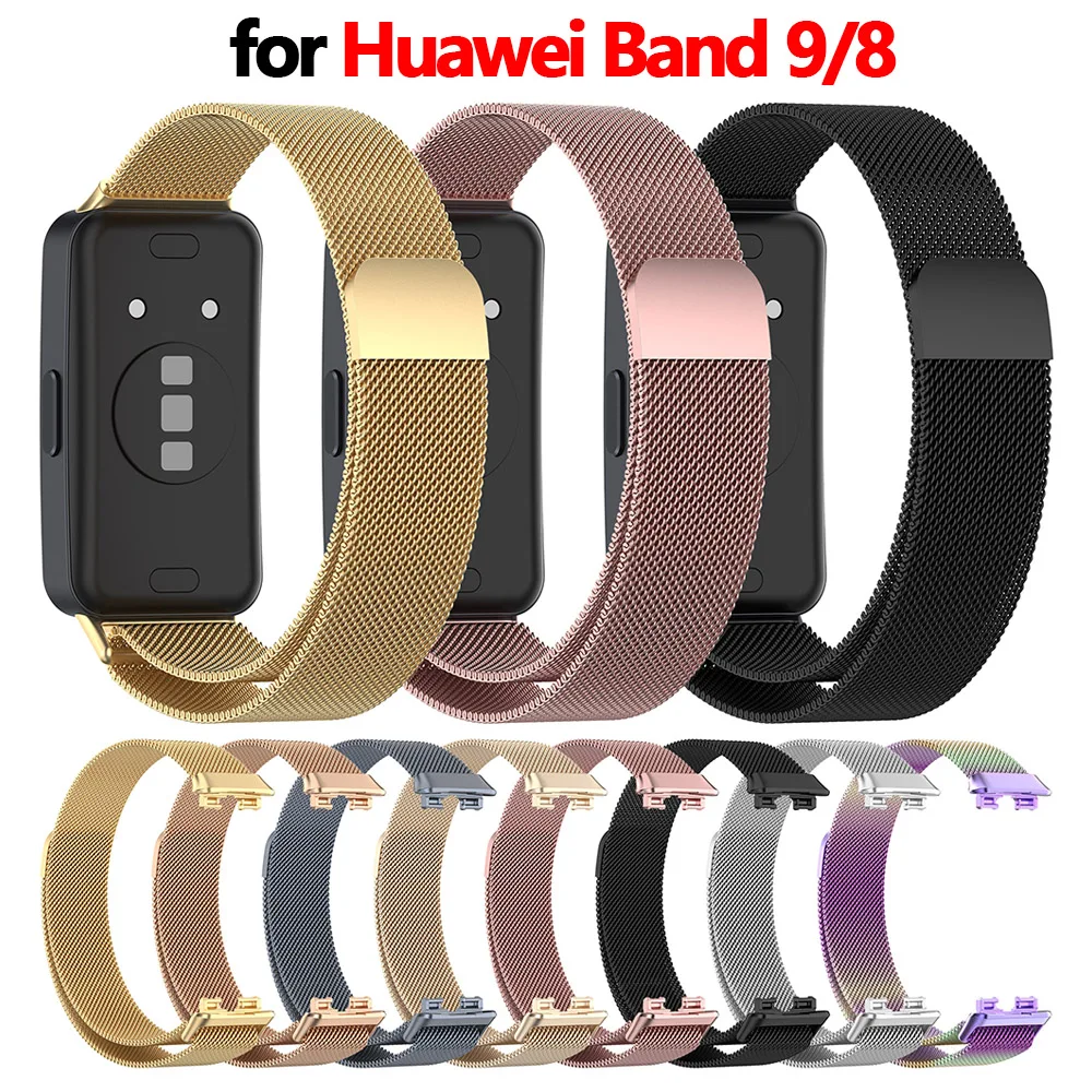 Magnetic Strap for Huawei Band 9 Milanese Loop Stainless Steel Bracelet Correa Wristband for Huawei Band 8 nfc Band Accessories