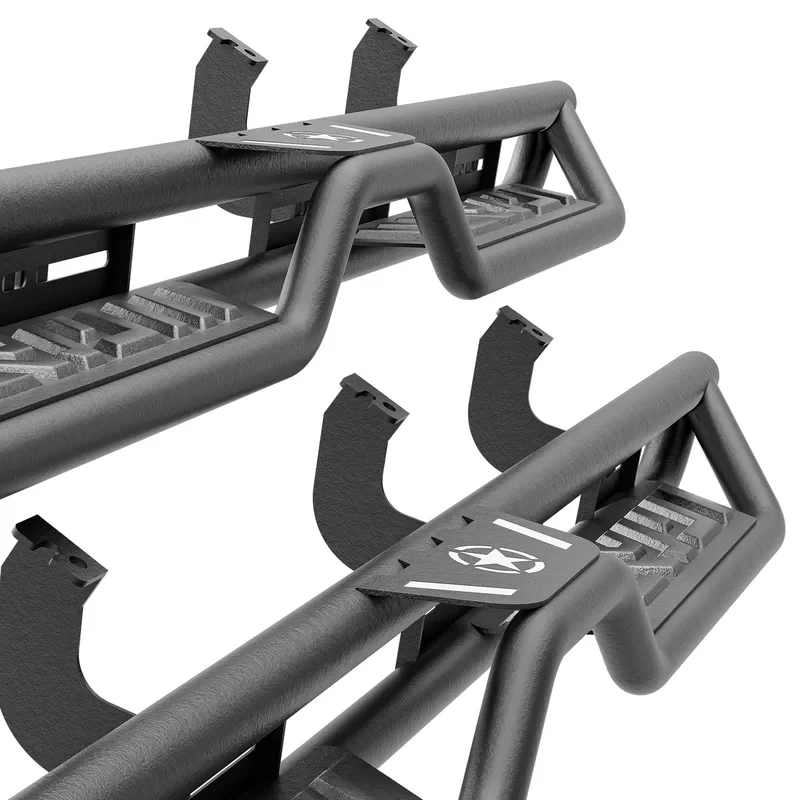 Brand NewRunning Boards with Black Powder Coated, Star Logo for 2022 2023 2024 2025 2026 Tundra Crew Max Cab