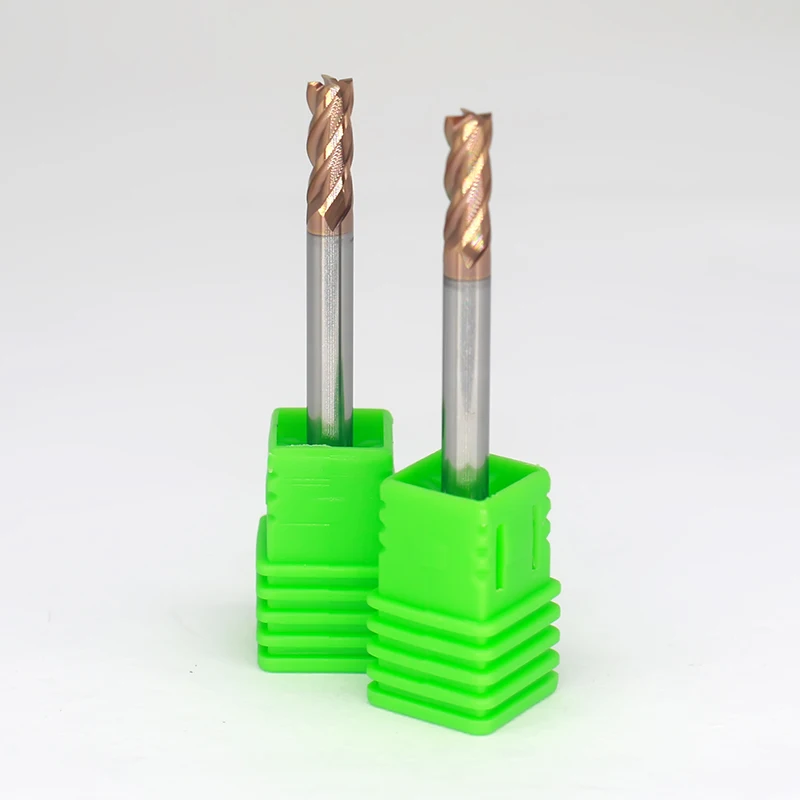 HRC55 Fresa de acero de carburo de 4 flautas Herramientas de fresado de aleación de metal duro Fresa de extremo CNC plana para acero