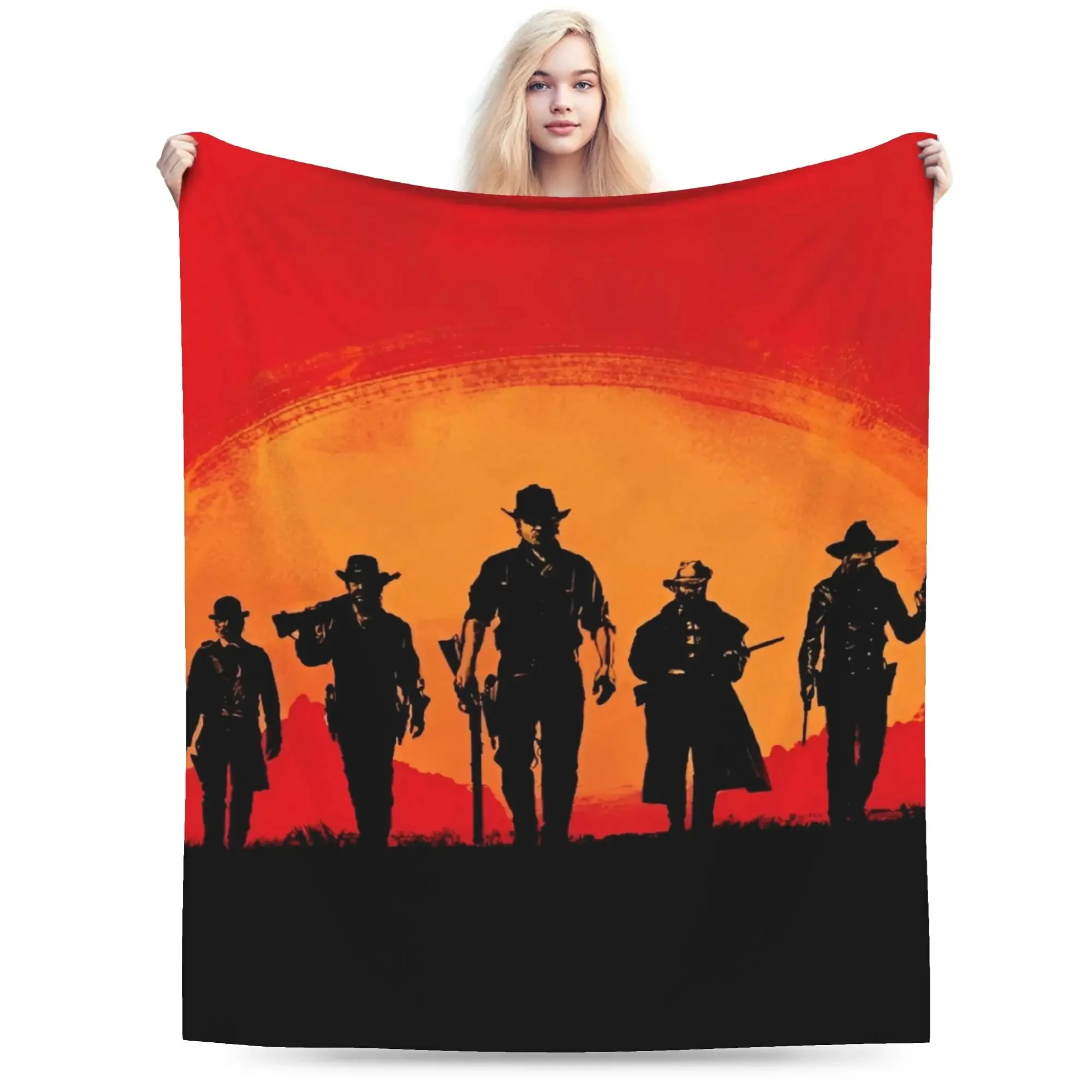 RDR2 Game Arthur Morgan Blanket Coral Fleece Plush Decoration  Breathable Soft Throw Blankets for Bed Bedroom Plush Thin Quilt