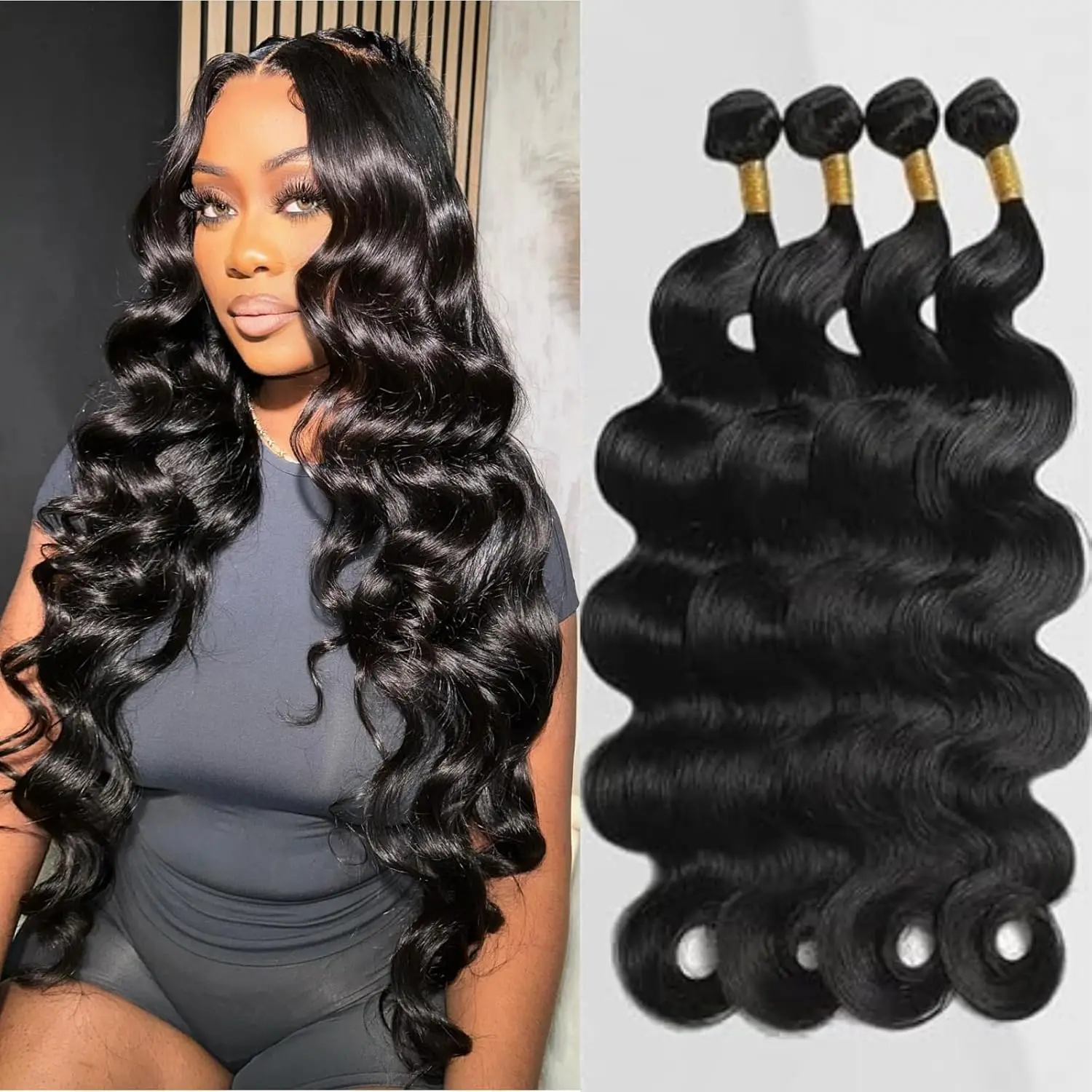 Extensions de Cheveux Humains Naturels, Tissage Brésilien, Bouclé, 30 Pouces, Vente en Gros, Livraison Gratuite