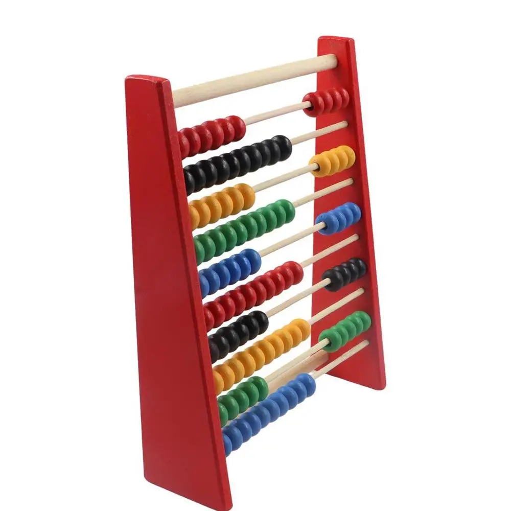 Wooden Abacus for Intelligence Development Colorful Beads Learning Mathematics Tool Mini Montessori Children