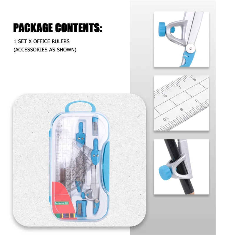 

Suitable Geometry Compass Set 10Pcs School Maths Protractor Set Rulers For Student Maths And Engineering In Carry Case