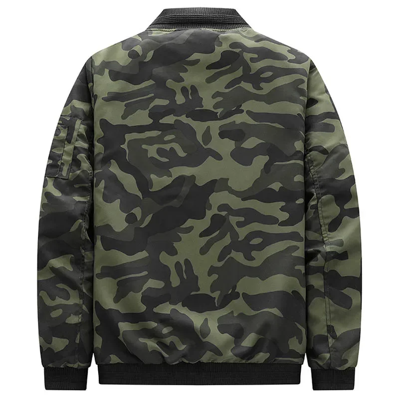 Spring Fall Motorcycle Bomber Jacket Men Retro Pilot Military Camouflage Coat Casual Baseball Jackets Varsity Jackets Streetwear