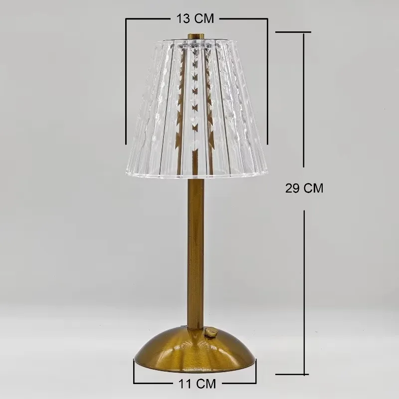 Luxury Diamond Crystal Touch Lamp USB Rechargeable LED Bedside Table Light Bedroom Decor Atmosphere Night Lamp
