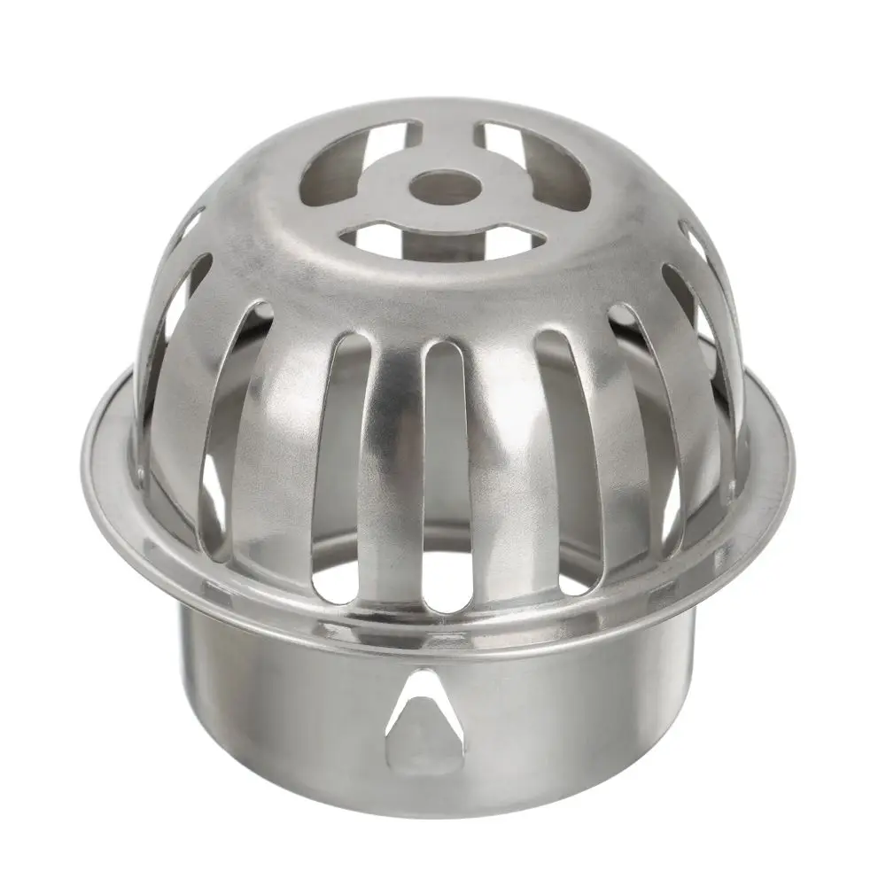 Outdoor Round Stainless Steel Round Roof Floor Drain Balcony Drainage Cover Rain Pipe Cap Drainage Plumbing Fitting