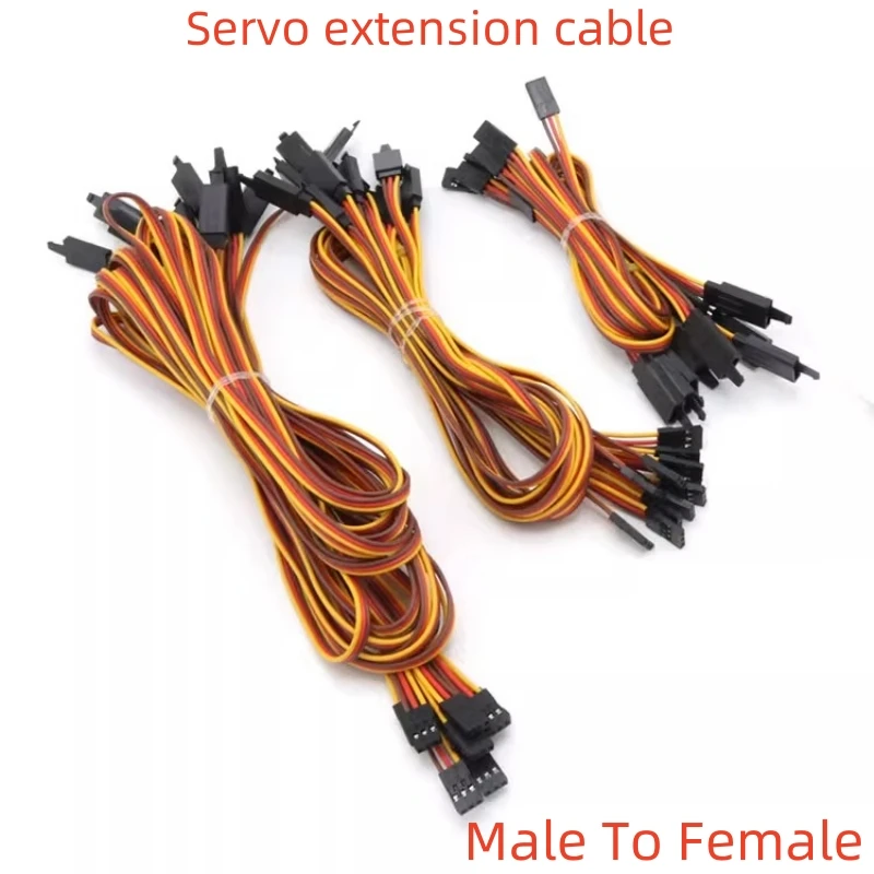 2/10Pcs 100 /150 / 200 / 300 / 500 / 1000mm Anti-loose 60 Core Servo Extension Lead Wire Cable For RC Futaba JR Male to Female