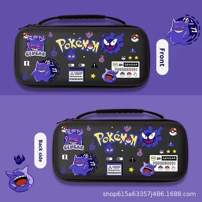 Nova Bolsa de Transporte Pokémon Gengar para Switch OLED, Resistente a Impactos e Pressão, com Compartimentos para Cartões, Portátil