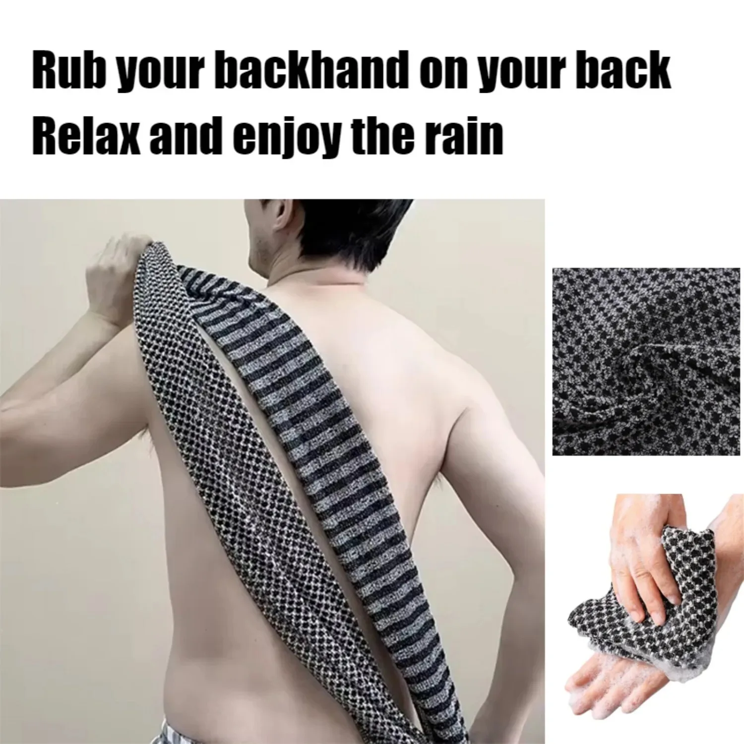 Japanese Exfoliating Bath Towel Ultra-Long Shower Scrubber for Back Antibacterial Foam Washcloth Multi-Use for Shower Skincare