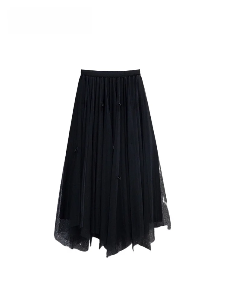 

High Waist Loose Women's Skirt plus Size Pear ape Body Slimming Autumn Winter Faion Sweet Sle Knot Long Skirt