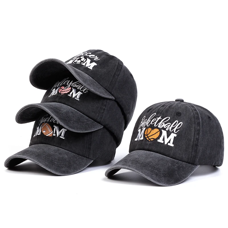 1piece Unisex Basketball Embroidery Wash Baseball Net Cap Outdoor Adjustable Sunscreen Leisure Hat Spring Autumn Travel Vacation