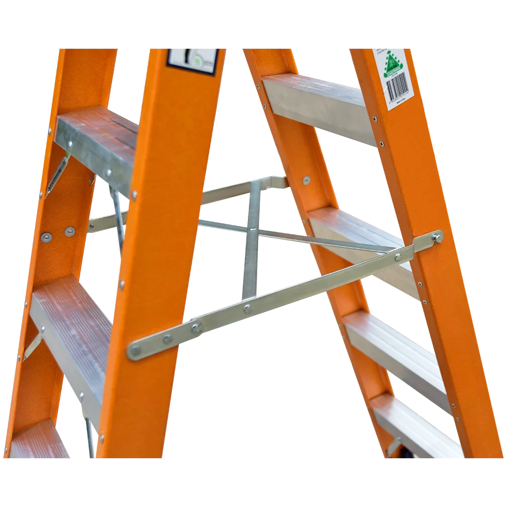 Hot Selling Double Sided Fiberglass Stepladder Industrial Foldable Insulation Ladder Professional Use Building Household Outdoor