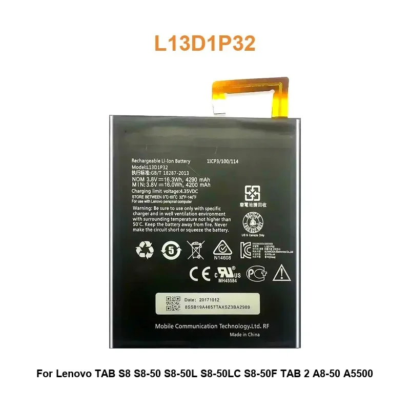 

Аккумулятор для Lenovo TAB S8 S8-50 S8-50L S8-50LC S8-50F TAB 2 A8-50 A5500 A8-50F A8-50LC TAB3 8 TB3-850F TB3-850M L13D1P32
