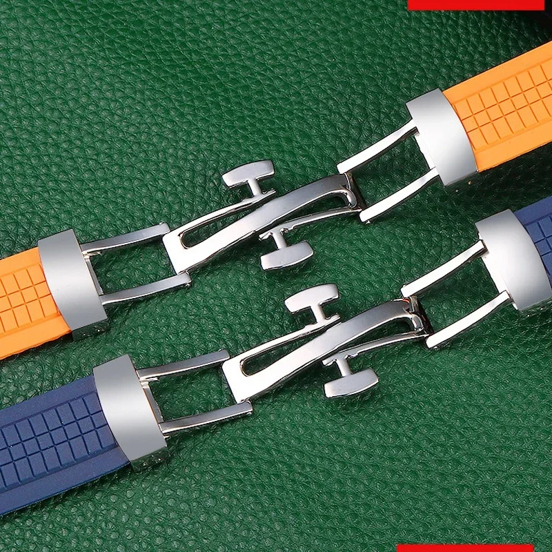 Cinturino per orologio in gomma morbida di alta qualità adatto per Patek Philippe Silicone 5164A 5167A 5168A Cinturini con chiusura pieghevole da 21 mm