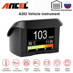 ANCEL A202 자동차 온보드 컴퓨터, 자동차 디지털 OBD 2 컴퓨터 디스플레이 속도, 연료 소비 온도 게이지 OBD2 스캐너