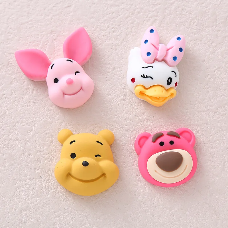 

5 шт., матовый голубь, свинья, ромашка, Винни, медведь, голова, крем, клей, чехол для мобильного телефона, сделай сам, шпилька, чашка для воды, коробка для хранения с плоской задней частью