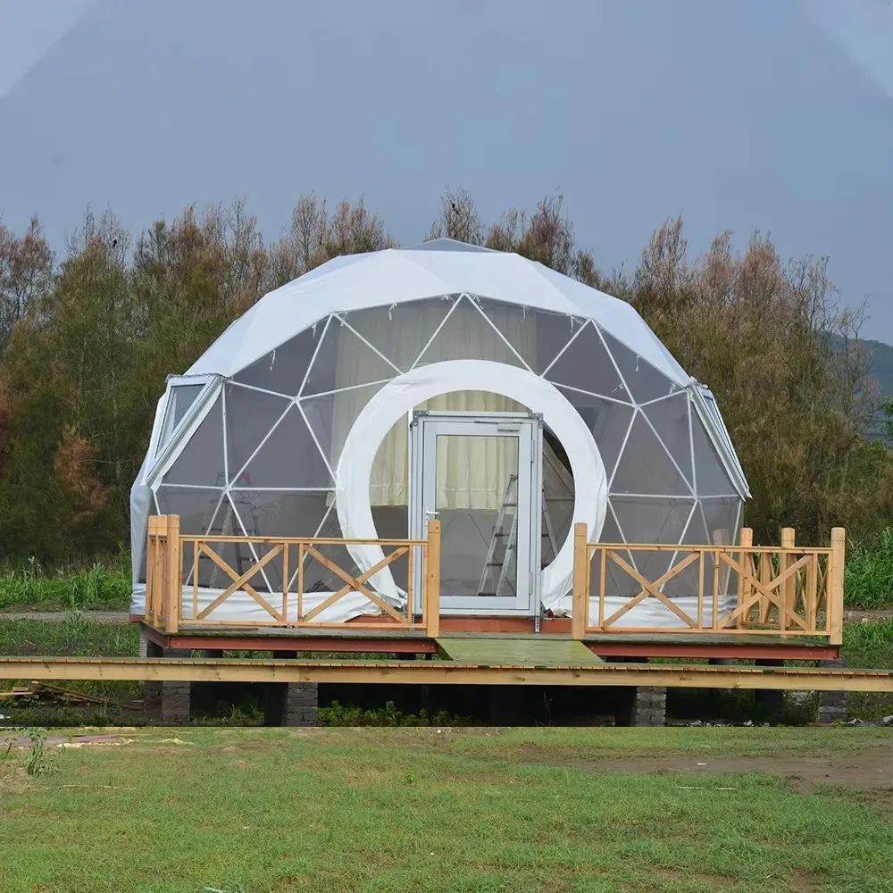

4-10m Geodesic Dome Tent Luxury Glamping Hotel Shelter Waterproof Outdoor Camping Canvas Tent for Eco Resort