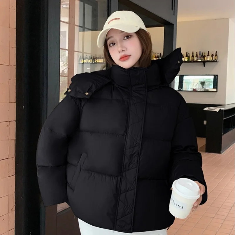 Women Short Coats Parkas Hooded Zipper Jackets Full Sleeve Thick Warm Y2k Streetwear Elegant Jacket Coat Autumn Winter 2026