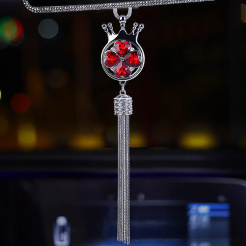 Bling Crystal Ornament Car Pendant Car Pendant Rhinestone Rear View Mirror Hanging Decor Accessorie