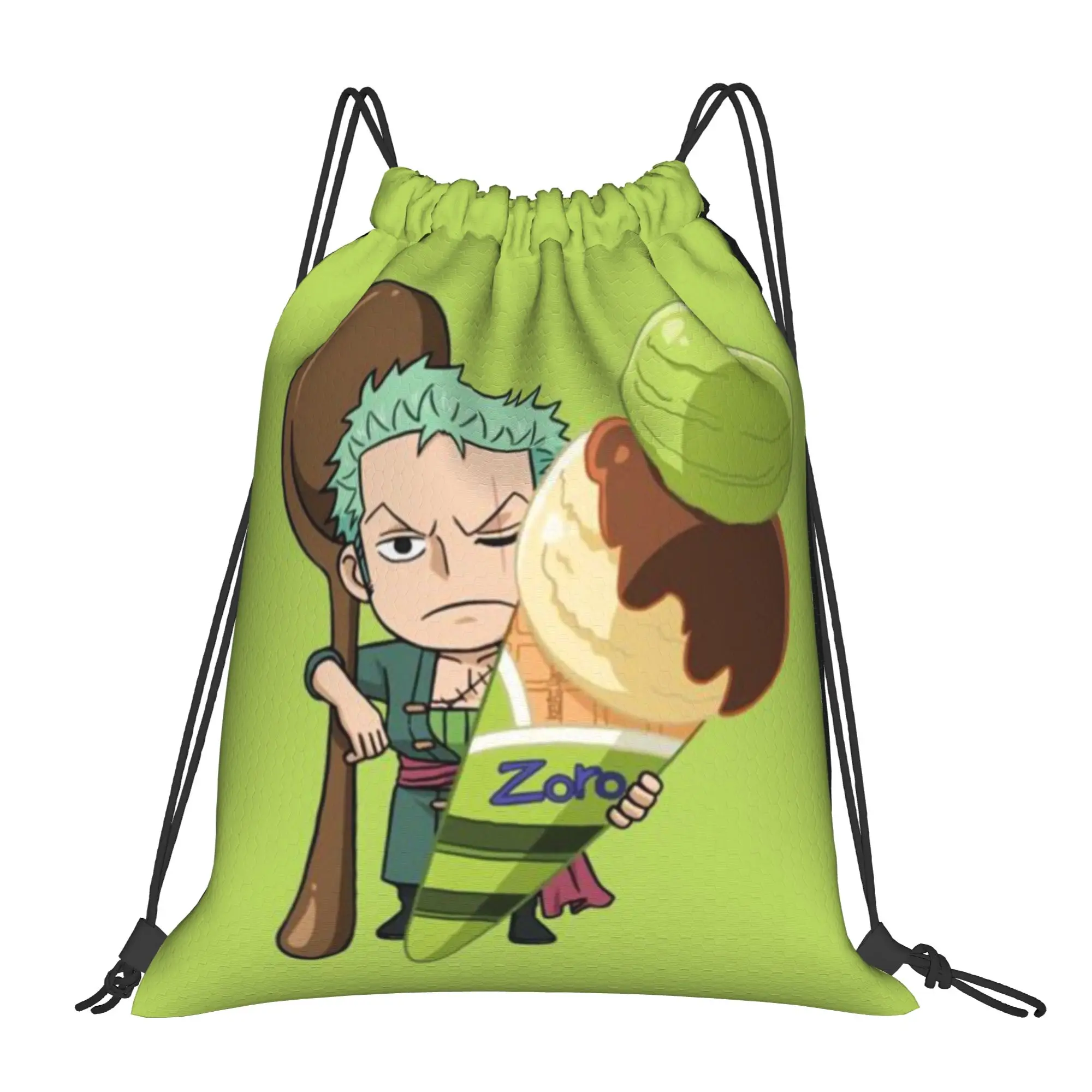 

Портативный спортивный рюкзак-мешок на шнурке Ice Ccream Roronoa Zoro для езды на велосипеде и занятий в спортзале