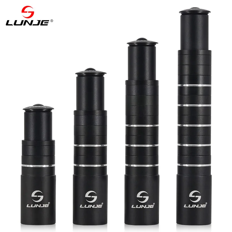 AliExpress LUNJE Bicycle Fork Stem Rise Up 85 115 135 150 180 210MM Bike Stem Height Extender Road Mountain Bike Handlebar Raise Adapte