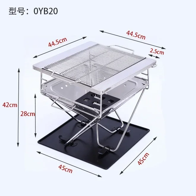 CHANGE MOORE Outdoor Camping Wood Stove Portable Folding Secondary Conbustion Detachable Burning Barbecue Shelf Winter Camping