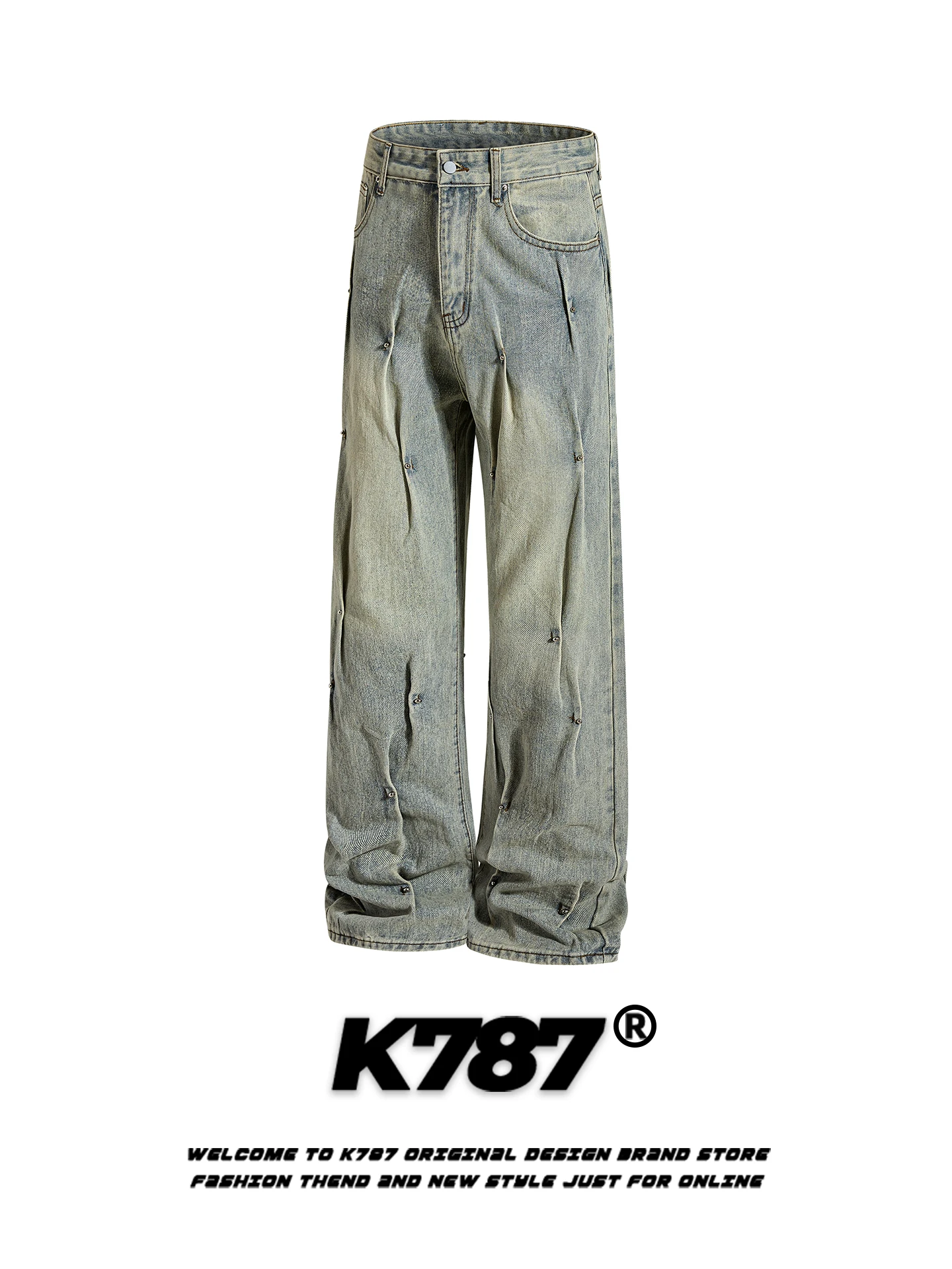 

Джинсы унисекс с высокой талией, свободного кроя, прямые, в уличном стиле, с эффектом потертости, из смесового хлопка, весна-лето, повседневные