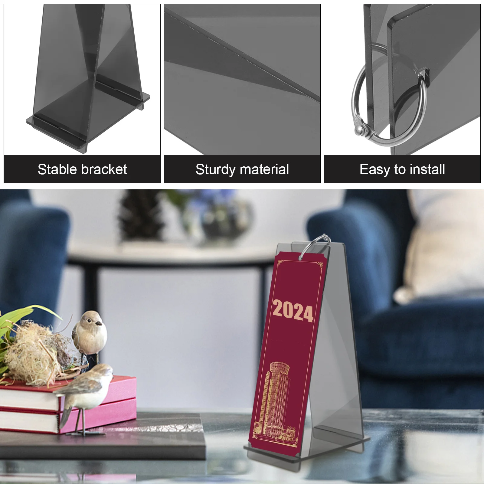 

Dragon Year Acrylic Desk Calendar Holder Stand Display Rack For Home Office Desktop Decor Flip Calendar Bracket Support