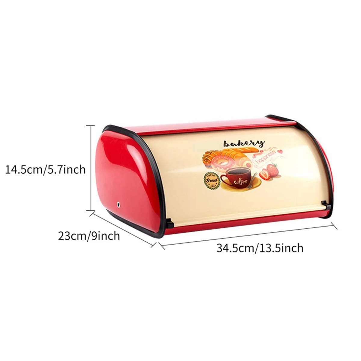 Metal Bread Box Roll Top Metal Bread Bin Bread Storage Bread Holder Bread Container Keeper Organizer for Kitchen Counter