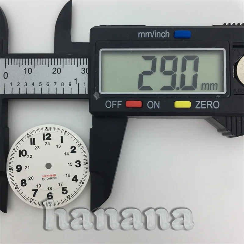 قرص ساعة أسود معقمة 29 ملم مناسبة لحركة NH36 NH35 ETA2824 PT5000 الأوتوماتيكية الأرقام العربية C3 الانارة الخضراء